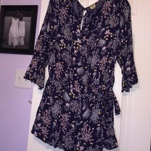 Navy Floral Romper